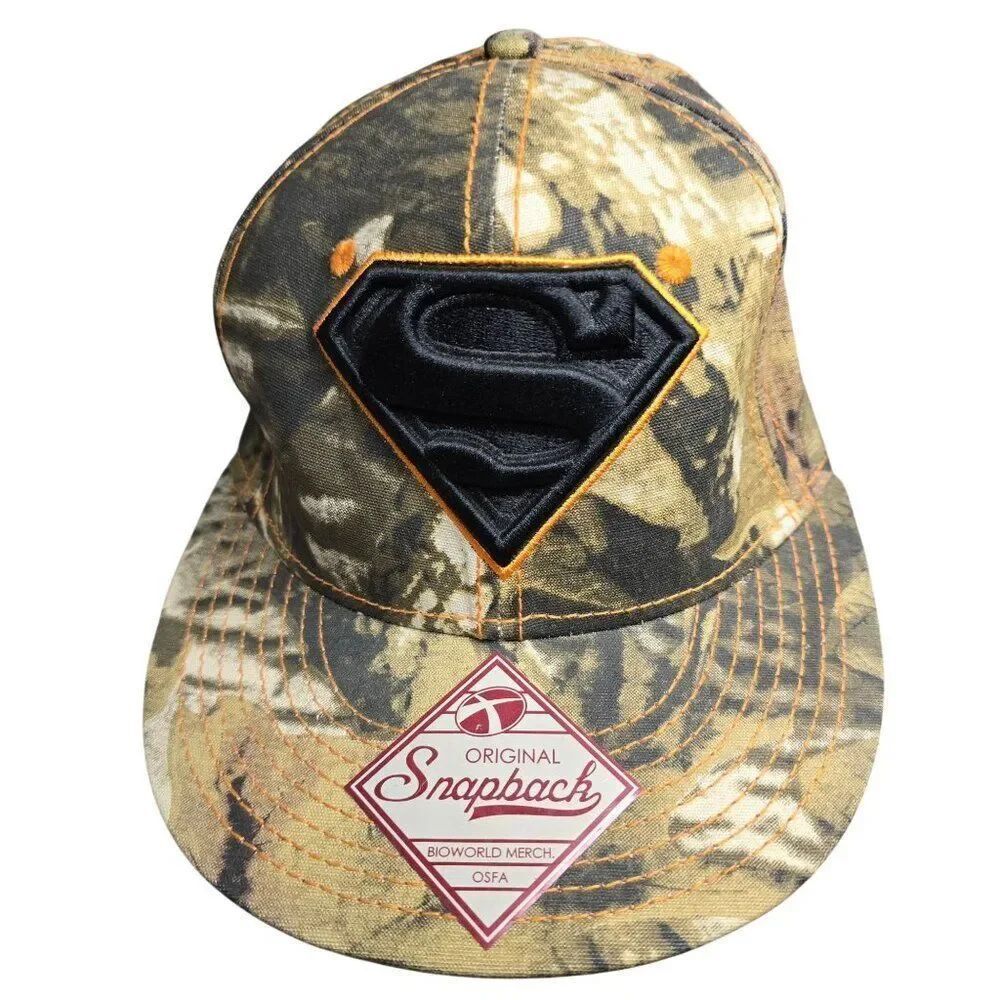 Superman Camo Snapback Hat OSFA BioWorld Merch Cotton Mens